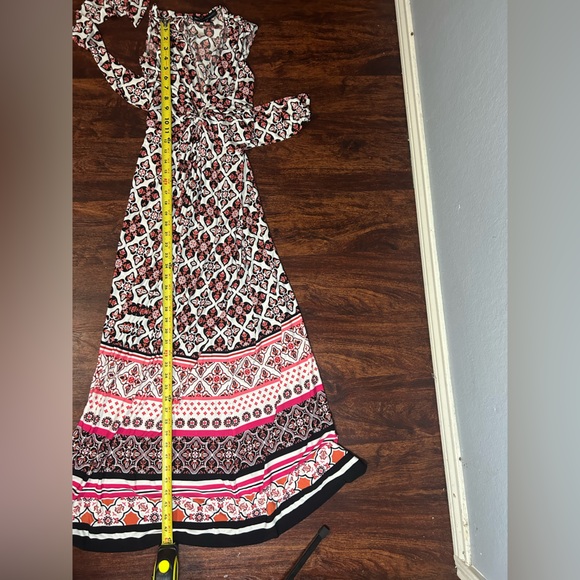 WHBM White House Black Market Maxi Dress Twist Front Batik Print Knit Sz: XS197D - Picture 10 of 11